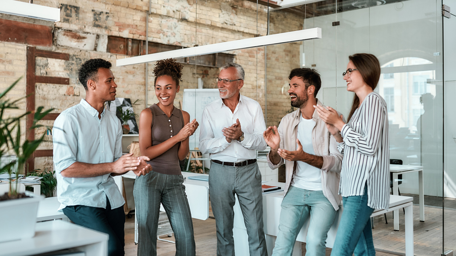 Work group talking